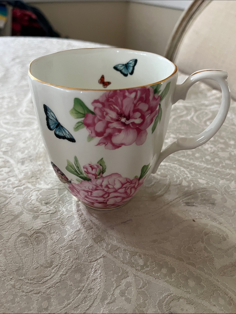 Royal Albert Miranda Kerr Butterfly Bone China Mug with Gold Trim